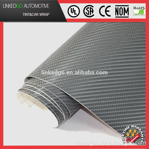 Car Body Wrap 1.52*30M 4D Gray Carbon Fiber Decal sheet Vinyl Sticker